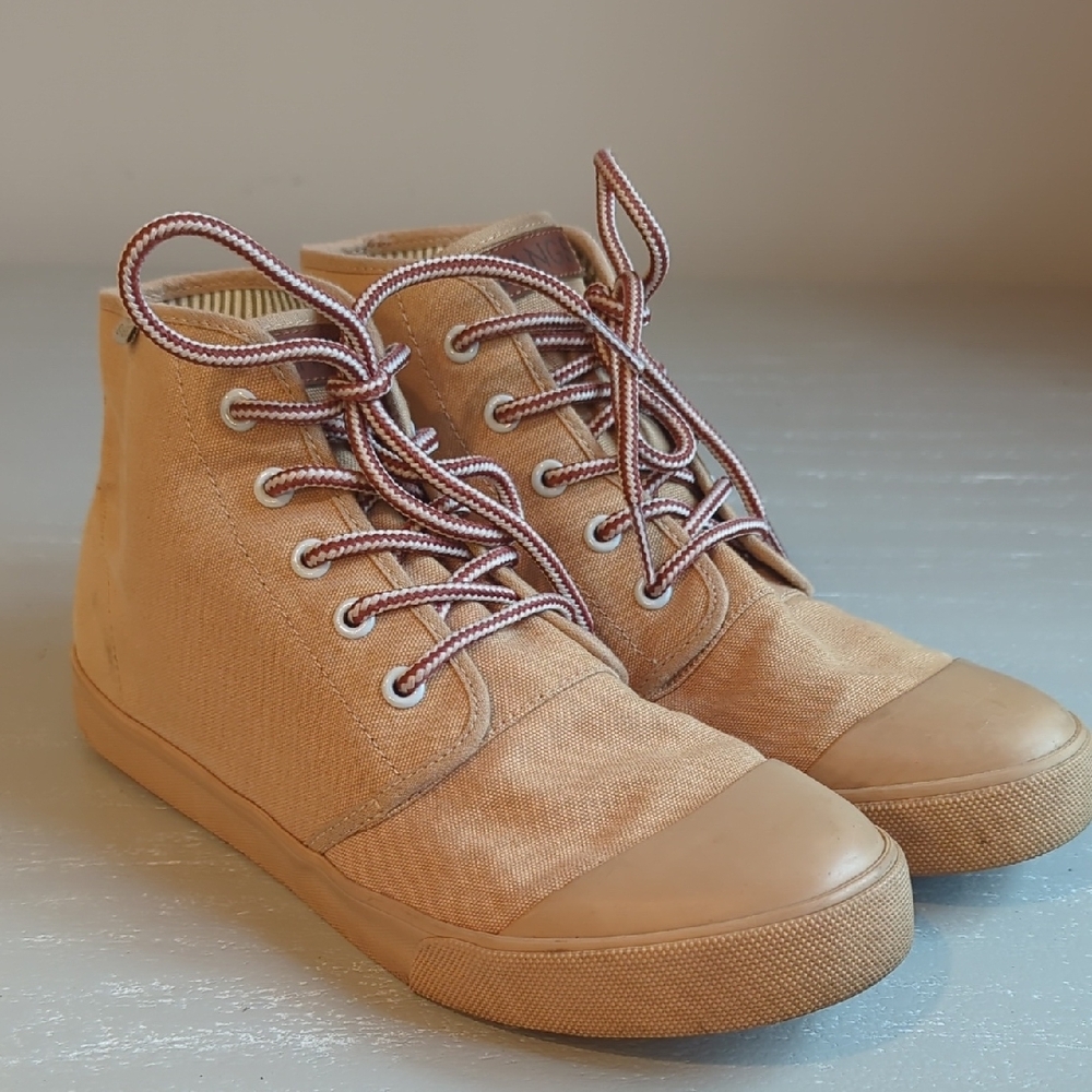Bangs Sahara Sand High Top Sneakers Tan Unisex Mens 8 Women's 9.5 - Picture 10 of 10